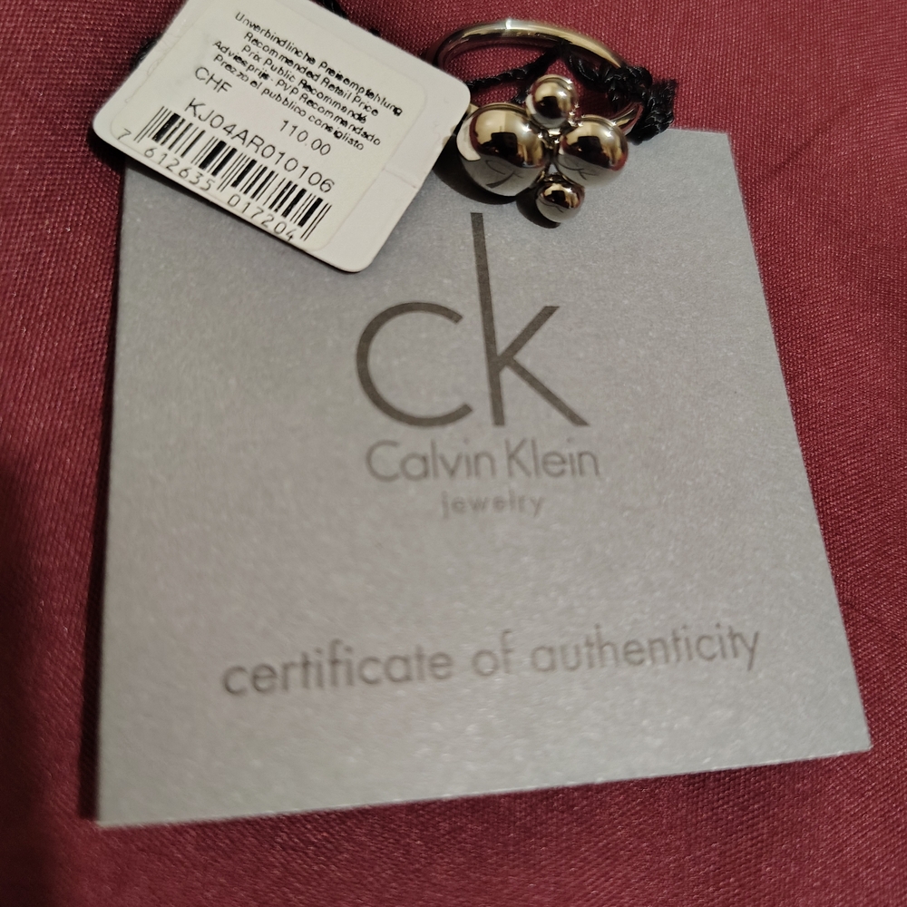 Calvin Klein Polished Silver Bubble Cluster Ring